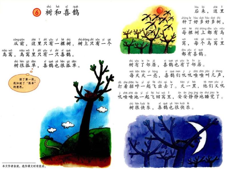 统编小学语文一年级下册《树和喜鹊》第一课时课件06