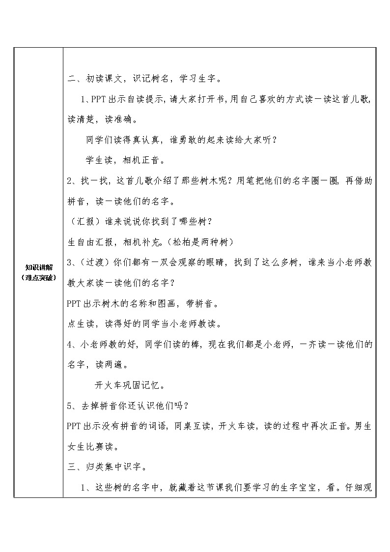二年级上册语文部编版教案课文识字2.树之歌  教案802