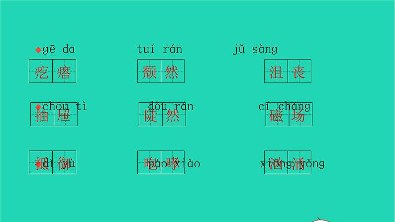 部编版六年级语文上册期末专项复习一拼音与字词习题课件第5页