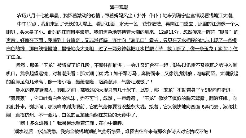 2022人教版四年级上第一单元同步阅读含答案详解第7页