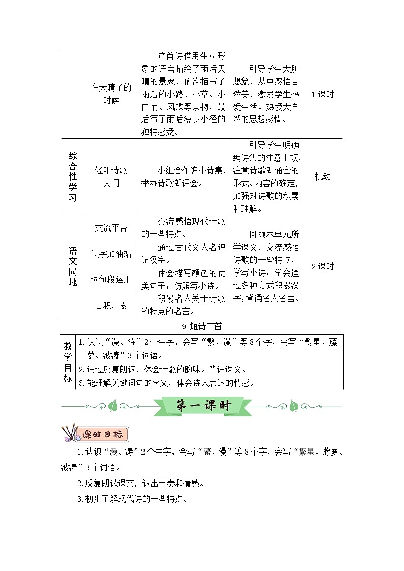 9《短诗三首》课件PPT+生字课件+教案+音视频素材（含课文朗读）02