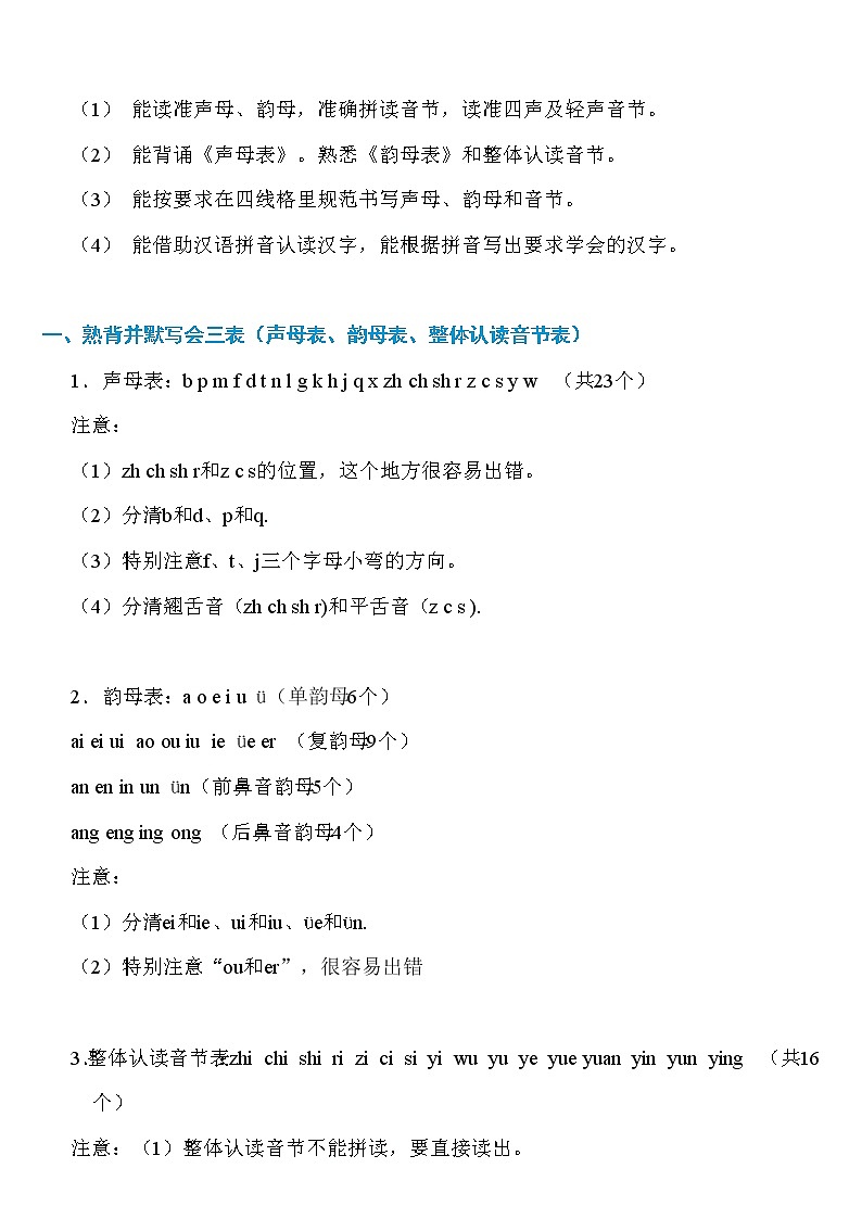 【部编人教版】小学一年级上语文期末复习资料汇总精编第3页