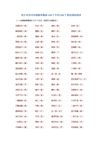 语文考试中出错频率最高100个字和200个易出错的成语