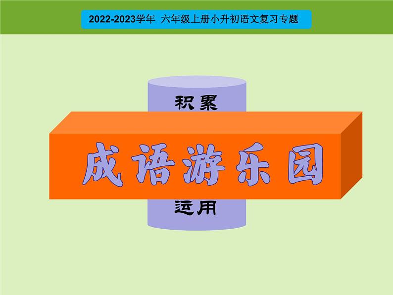 成语游乐园 课件（成语积累与运用）六年级上册小升初语文专项复习 2022-2023学年部编版01