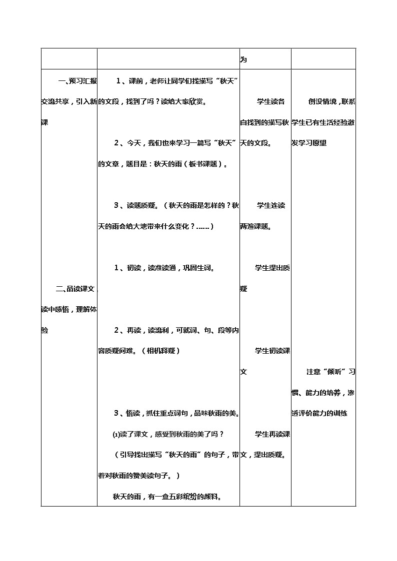 小学  语文  统编版（部编版） 三年级上册 第二单元 6 秋天的雨教案02