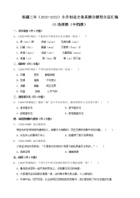 新疆三年（2020-2022）小升初语文卷真题分题型分层汇编-03选择题（中档题）