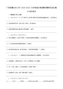 广东省湛江市三年（2020-2022）小升初语文卷真题分题型分层汇编-03语言表达