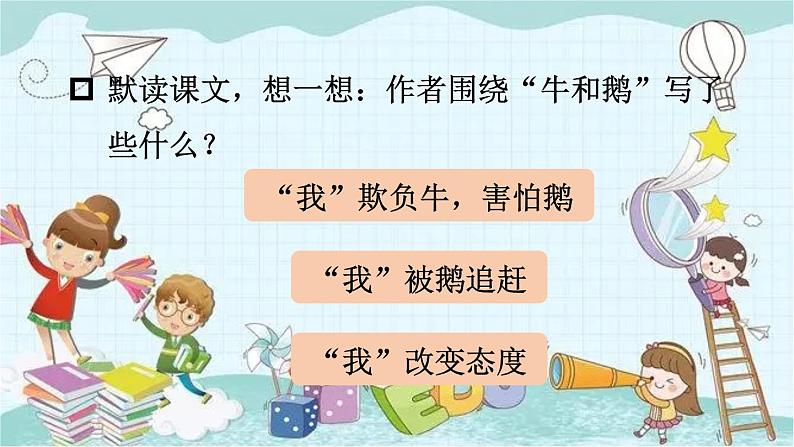 部编版语文四年级上册第六单元 18 牛和鹅 课件08