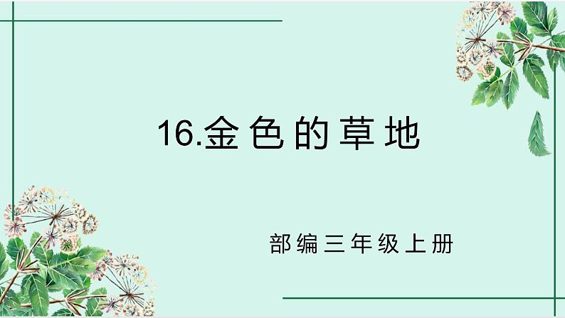 三上16金色的草地课件第1页