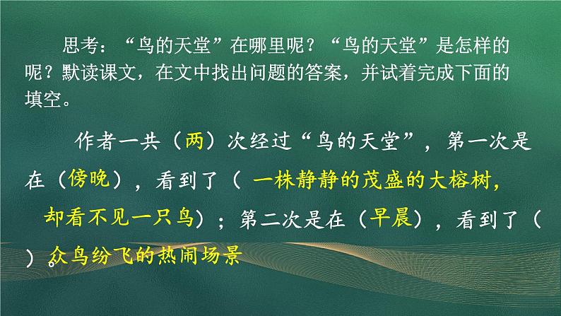 统编5年级语文上册 第七单元 23 鸟的天堂 PPT课件+教案06