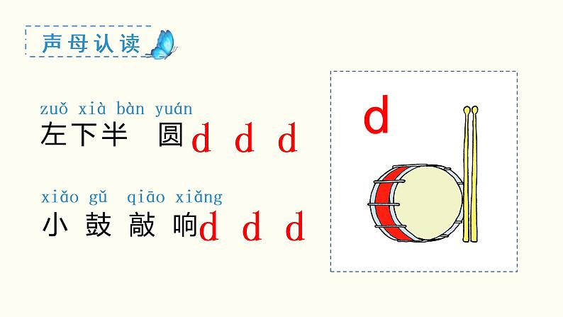 小学语文一年级上册（教学课件）汉语拼音  d t n l第6页