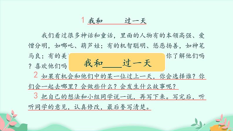 四年级上册语文人教部编版 习作：我和__过一天  课件02