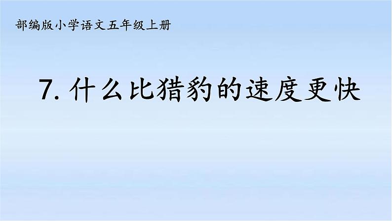 五年级上册语文人教部编版 7.什么比猎豹的速度更快  课件01