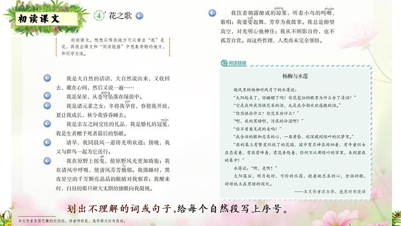 六年级上册语文人教部编版 4.花之歌  课件第7页