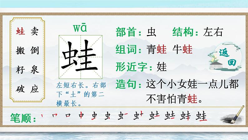 21 青蛙卖泥塘（生字讲解）第3页