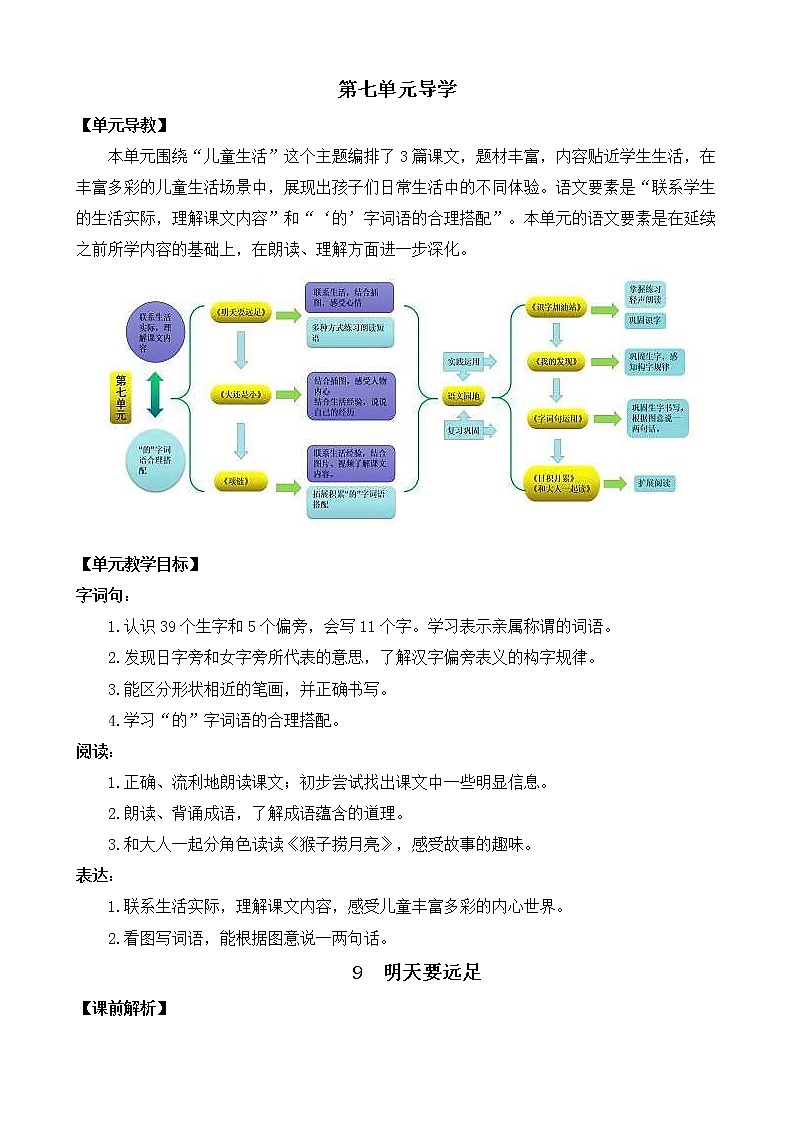 9 明天要远足 教案第1页