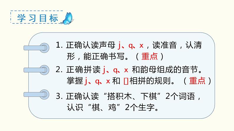 部编一年级语文上册第二单元汉语拼音  j q x课件第3页