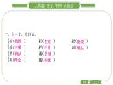 人教版六年級語文下第五單元單元自測習題課件
