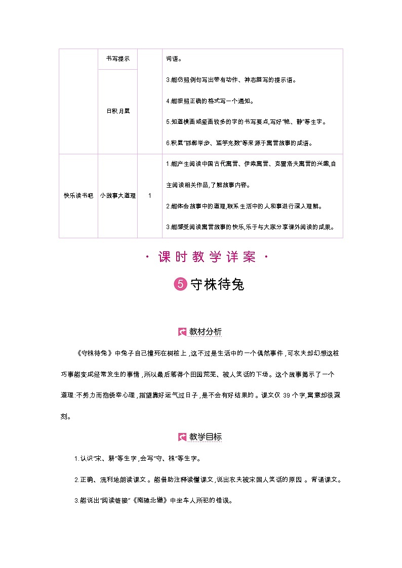 人教部编版三年级下册第二单元——第五课《守株待兔》【PPT+教案】03