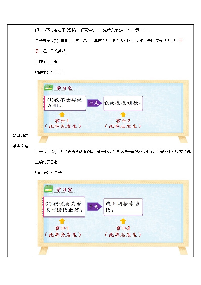 五年级上册语文人教部编版 承接复句  教案第2页