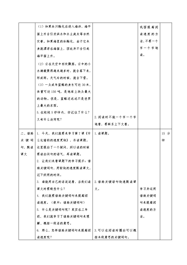 《什么比猎豹的速度更快》教学设计第一课时第2页