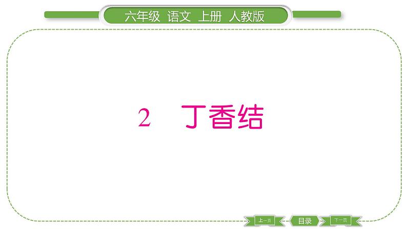 人教版六年级语文上第一单元2 丁香结习题课件01