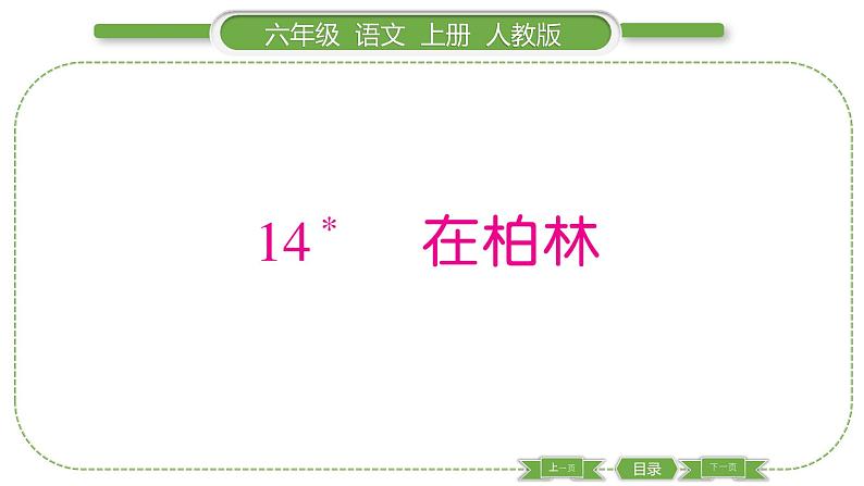 人教版六年级语文上第四单元14 在柏林习题课件01