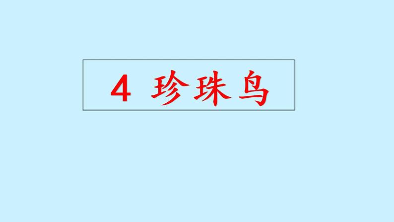 五年级上册《4 珍珠鸟》课件01