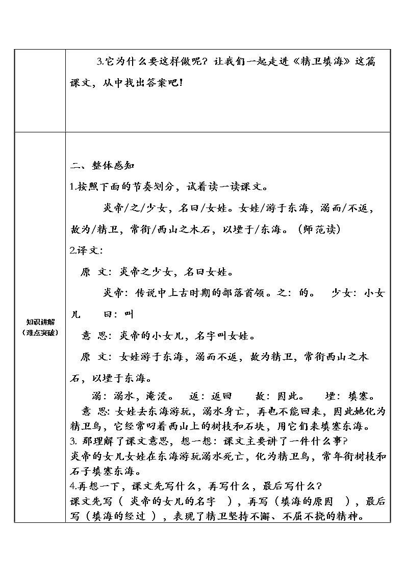 四年级上册语文人教部编版  13.精卫填海  教案02