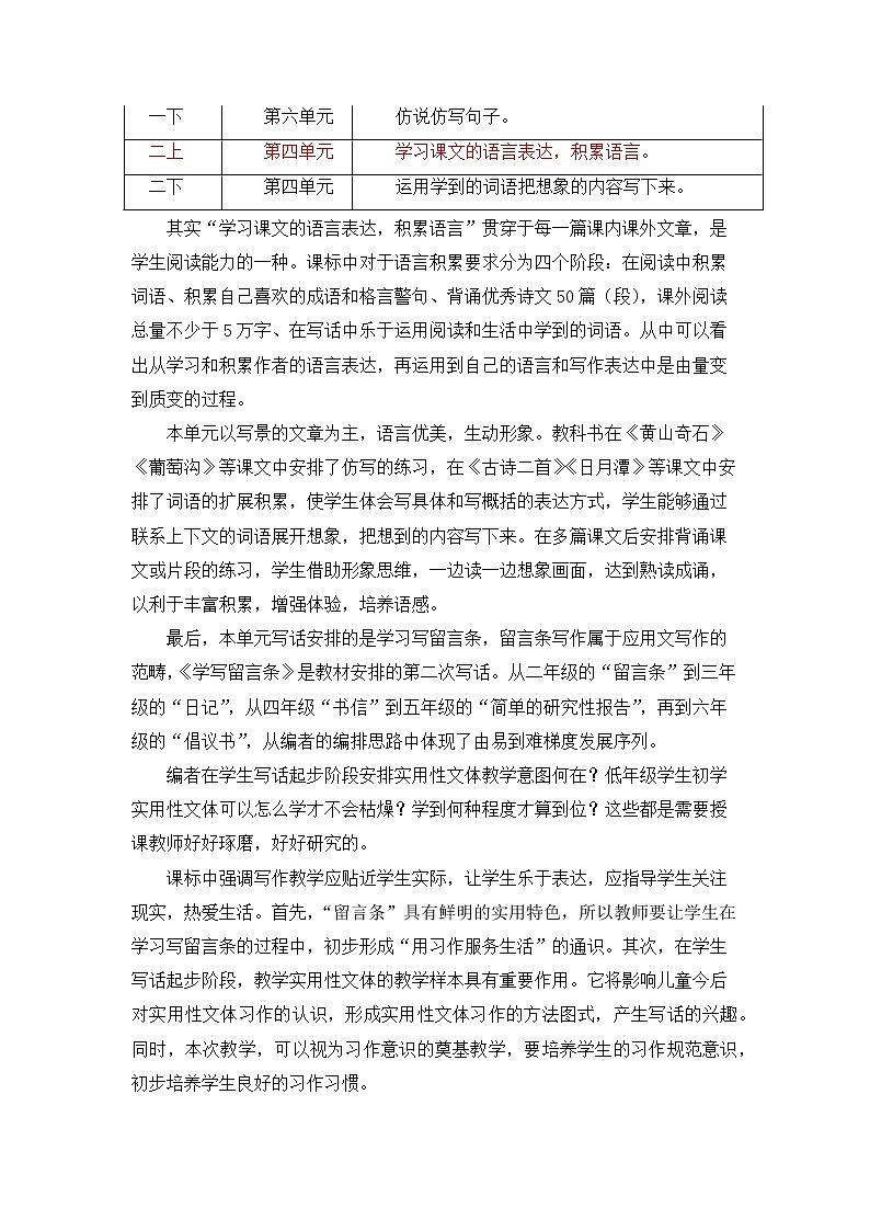 赏美景 品语言 学表达 二上第四单元教学解读与整体构想第3页