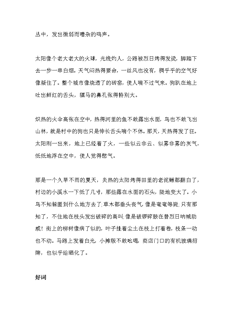 小学语文作文专题：描写夏日活动（好词+好句+好段）第3页