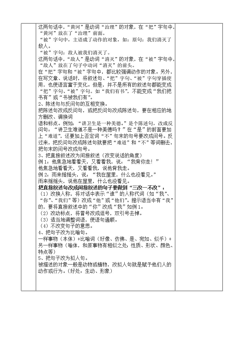 漳河店镇中心学校小学语文专项复习设计之句子第2页