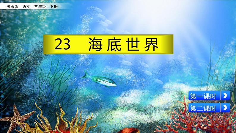 小学语文部编版（五四制）三年级下册 第七单元 23 海底世界 配套课件1第2页