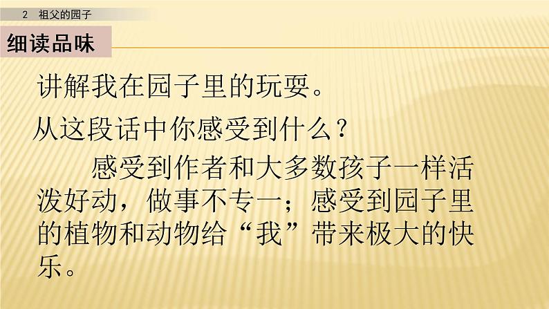 小学语文人教部编版（五四制）五年级下册 第一单元 3 祖父的园子 第二课时 配套课件2第5页