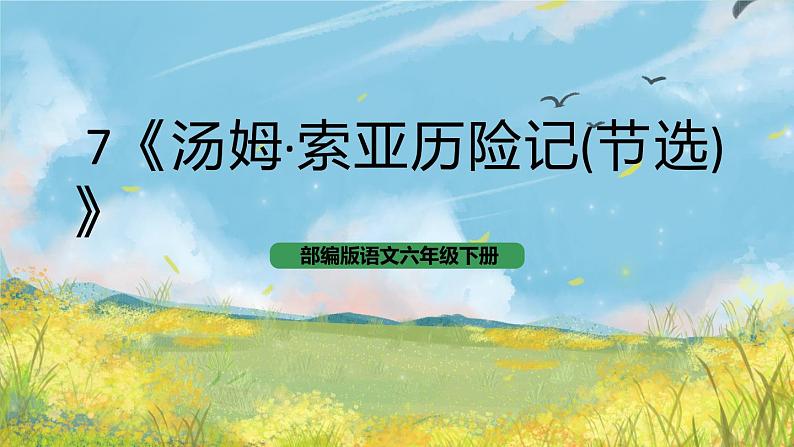 统编版6下语文 7《汤姆·索亚历险记(节选)》课件+教案+练习+素材01