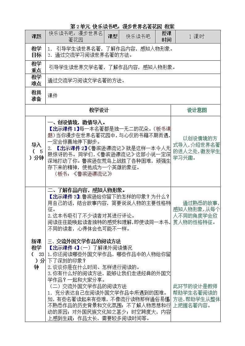 统编版6下语文 第2单元 快乐读书吧  课件+教案01