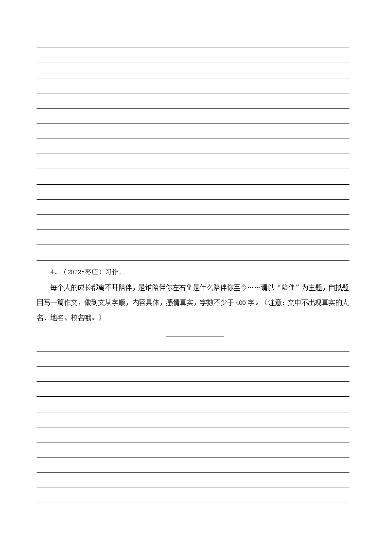 四川省内江市三年（2020-2022）小升初语文真题分题型分层汇编-04作文03