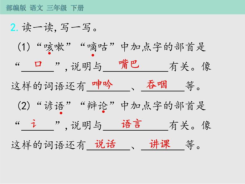 人教部编版（五四制）语文三年级下册作业课件-第八单元 语文园地   第5页