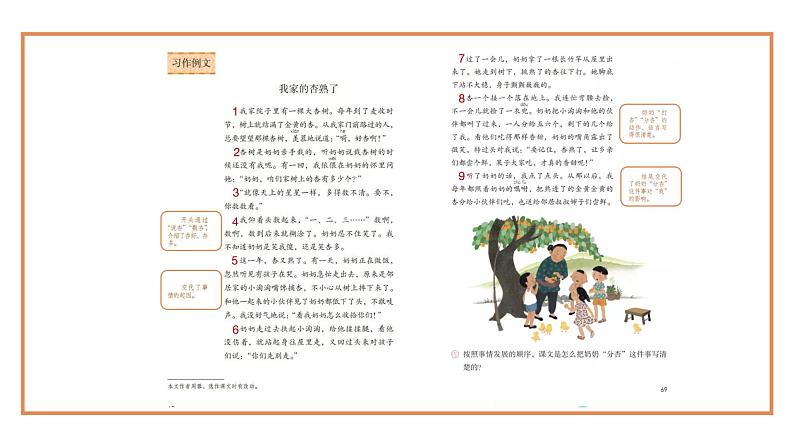 小学语文 部编版 四年级上册 第五单元《习作例文》《我家的杏熟了》《小木船》 课件06