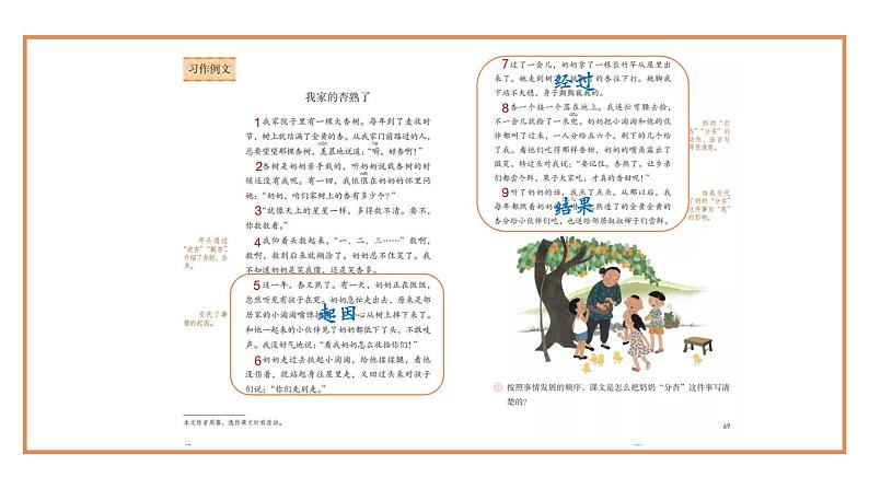 小学语文 部编版 四年级上册 第五单元《习作例文》《我家的杏熟了》《小木船》 课件08