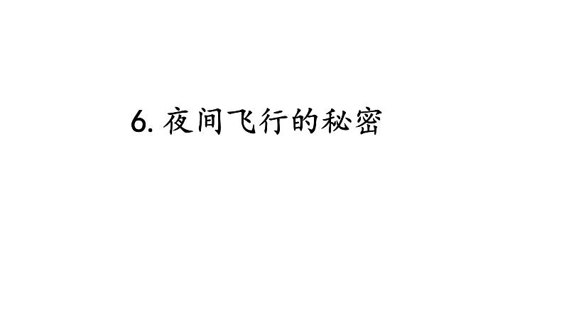 四上 6 夜间飞行的秘密 课件第1页