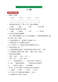 人教部编版五年级上册16 太阳优秀练习题