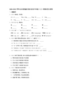 2020-2021学年山东省临沂市沂水县六年级（上）期末语文试卷