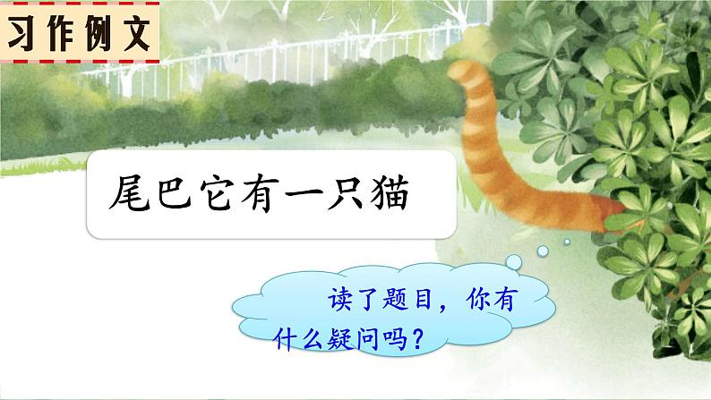 习作例文：尾巴它有一只猫PPT+素材02