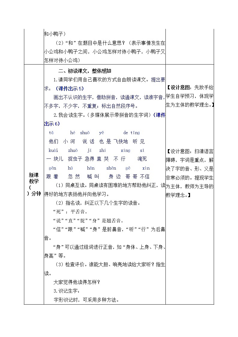 统编版1下语文 4《小公鸡和小鸭子》课件+素材（送教案+练习）02