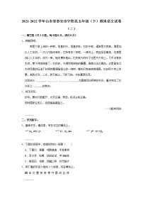 2021-2022学年山东省泰安市宁阳县五年级（下）期末语文试卷（二）