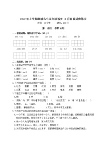2022年上学期江苏盐城名小五年级语文11月自我提优练习（有答案）