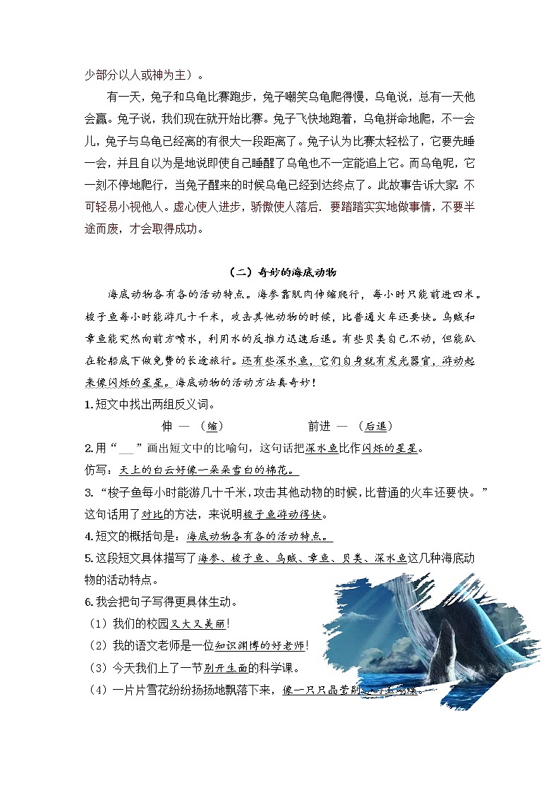 专题03 认识先概括再具体段式 教师版（试题）第3页