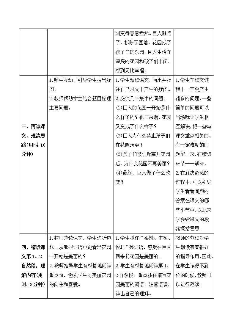 统编四语下 第八单元 第二十七课 27.巨人的花园 PPT课件+教案03