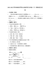 2021-2022学年河南省平顶山市新华区五年级（下）期末语文试卷